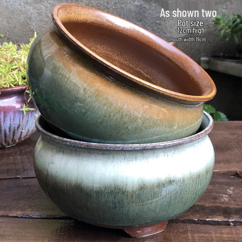 Personalized Large Ceramic Succulent Flower Pot with Wide Caliber - Free Shipping