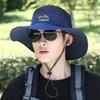 Summer Men Camping Big Brim Sun Protection Fisherman Hat Outdoor Riding Mountaineering Fish Hat Hiking Breathable Hat