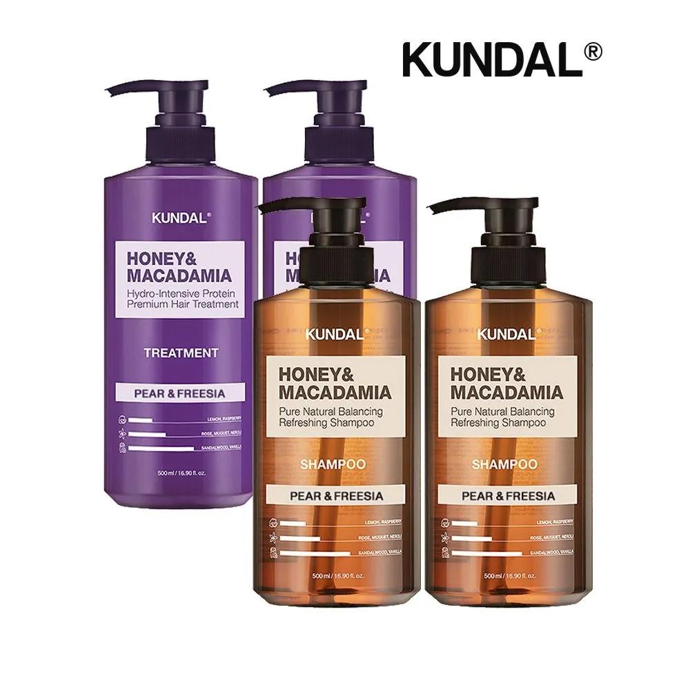 

KUNDAL Nature Shampoo Pear & Freesia 500ml x2 + Treatment Pear & Freesia 500ml x2
