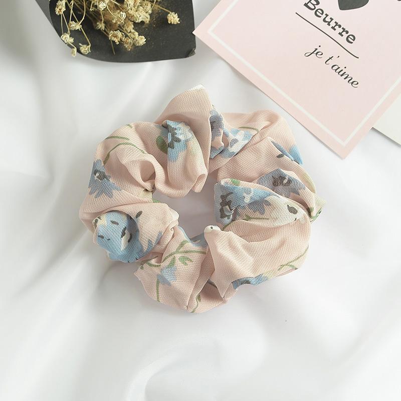 Small Fresh Large Intestine Ring Spring Summer Autumn And Winter Head Flower Chiffon Fabric Pig Large Intestine Hair Band Headgear Women'S Headband