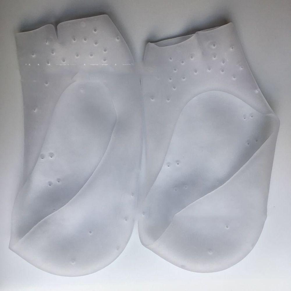 

Moisture Sole Open Toe Fish Mouth Socks Moisturizing Gel Socks Foot Care Heels Shoes Insole прозорий