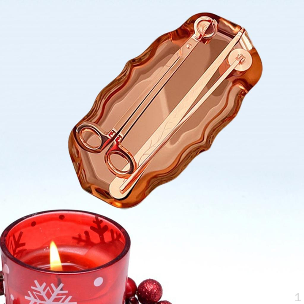 Set, Tool with Cutter Candle Dipper and Storage Tray Stainless Steel Long handle Accessory