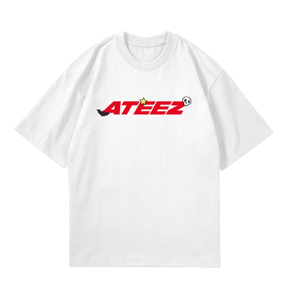 KPOP ATEEZ 25 Years Cartoon Short-sleeved T-shirt Cotton Customized Hongjoong Mingi San Yunho Fans Gift Fans Concert Clothing