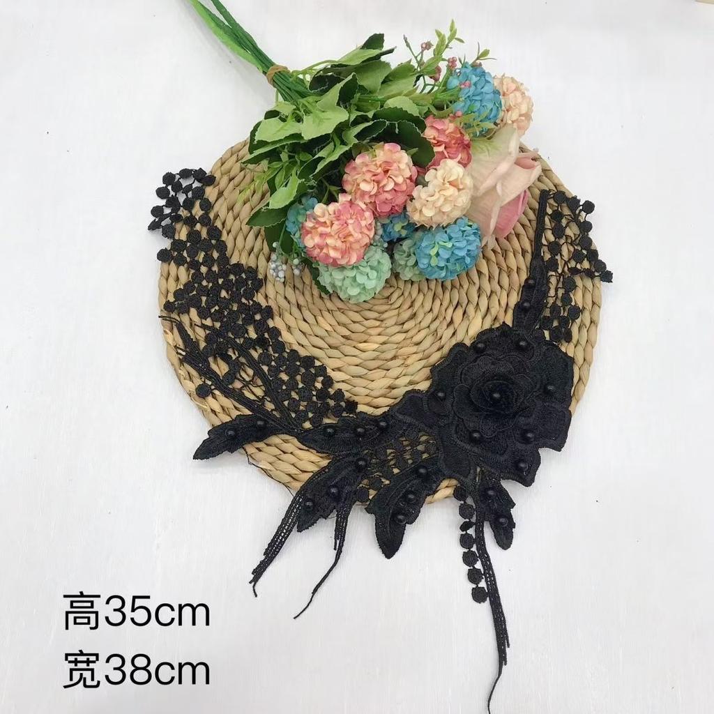Versatile Lace Black Collar Embroidered Polyester Light Silk Hollow Decorative Corsage DIY AccessoriesApparel Sewing Supplies