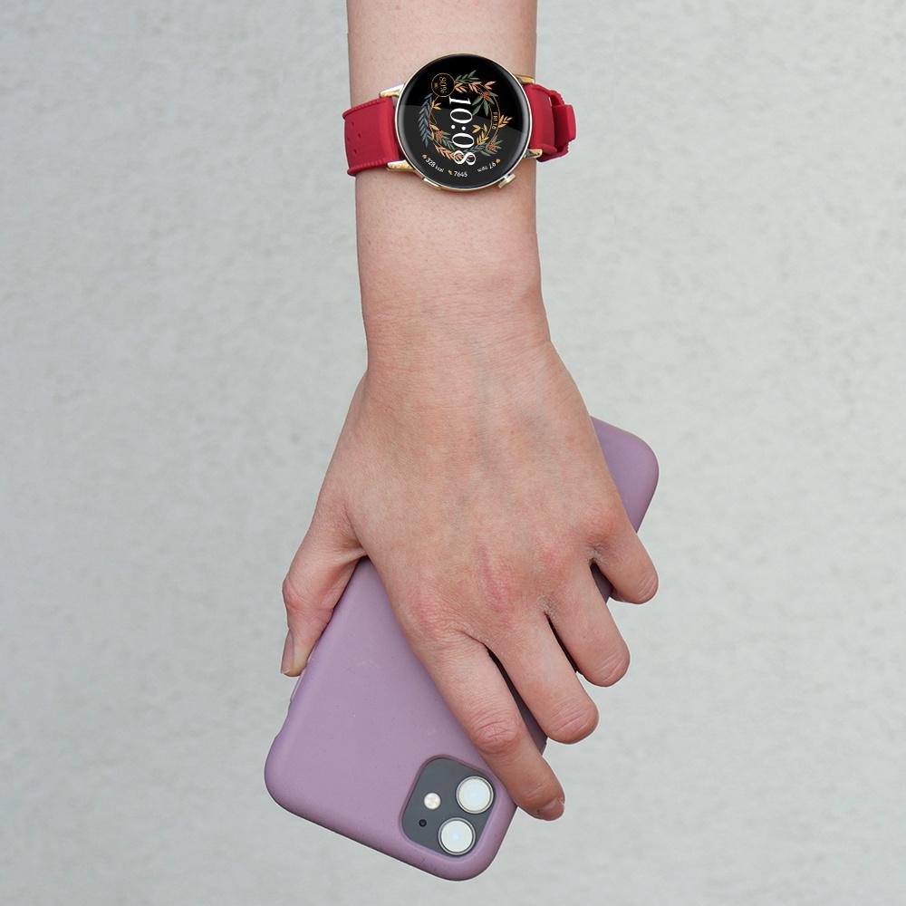 ERBORD Universal Silicone Strap 20mm, Tropic, Red/Black Buckle