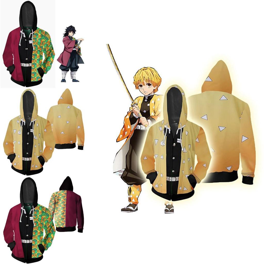 Demon Slayer Kimetsu No Yaiba Vibrant Soft Zipper Up Hoodie For Comfort