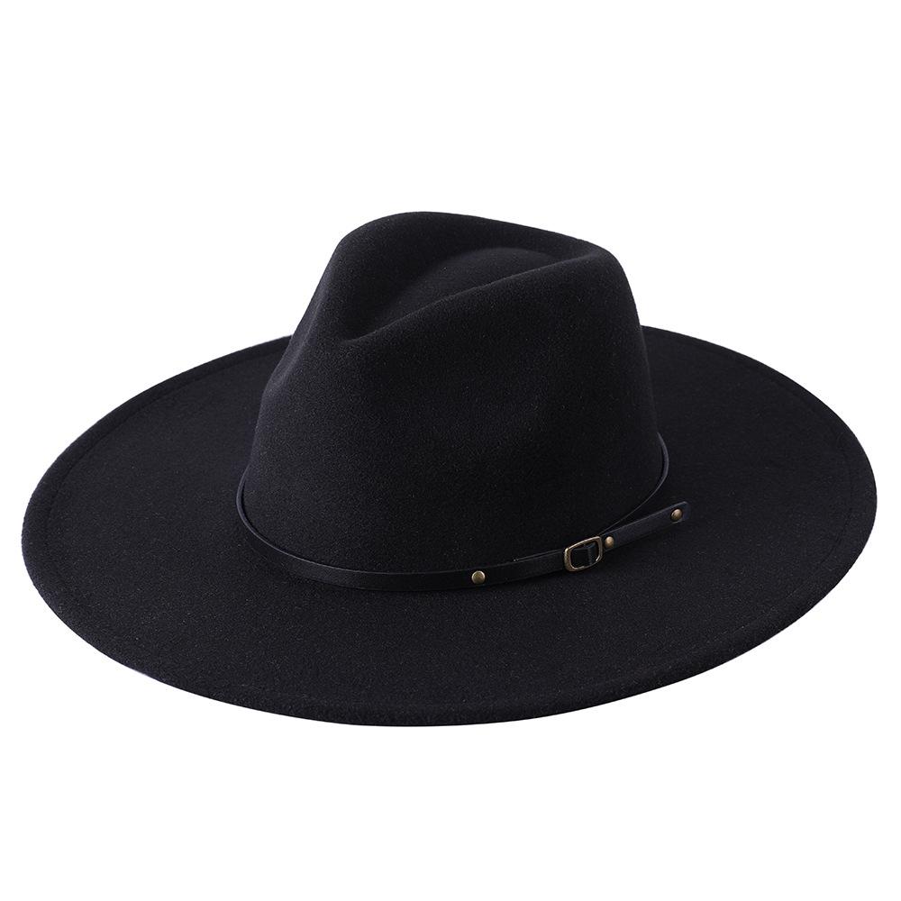 Wool Warm Wide Brim Fedora Hats Women Solid Color Top Jazz Felt Hat For Men Panama Gamble Yellow Hats