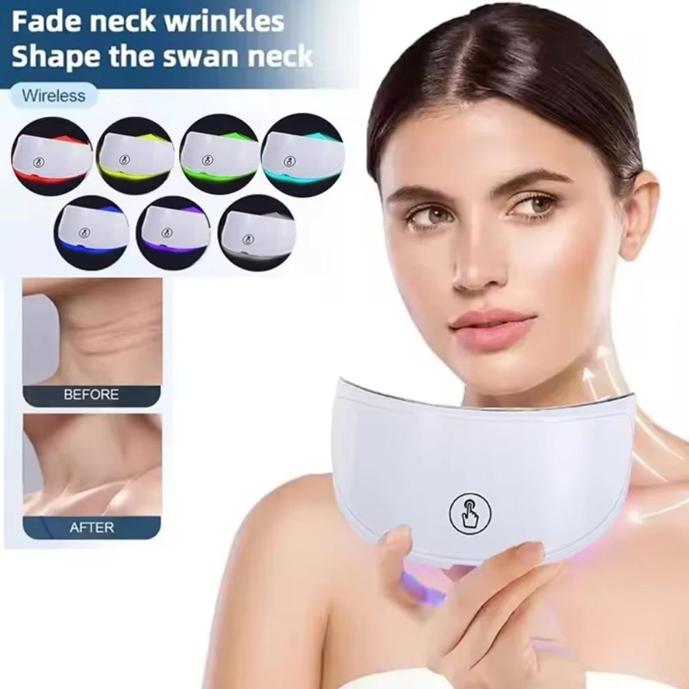 Anti-Wrinkle 7 Colors Photon Mask Portable Neck Beauty Mask Neck Wrinkle Remover Neck Improve