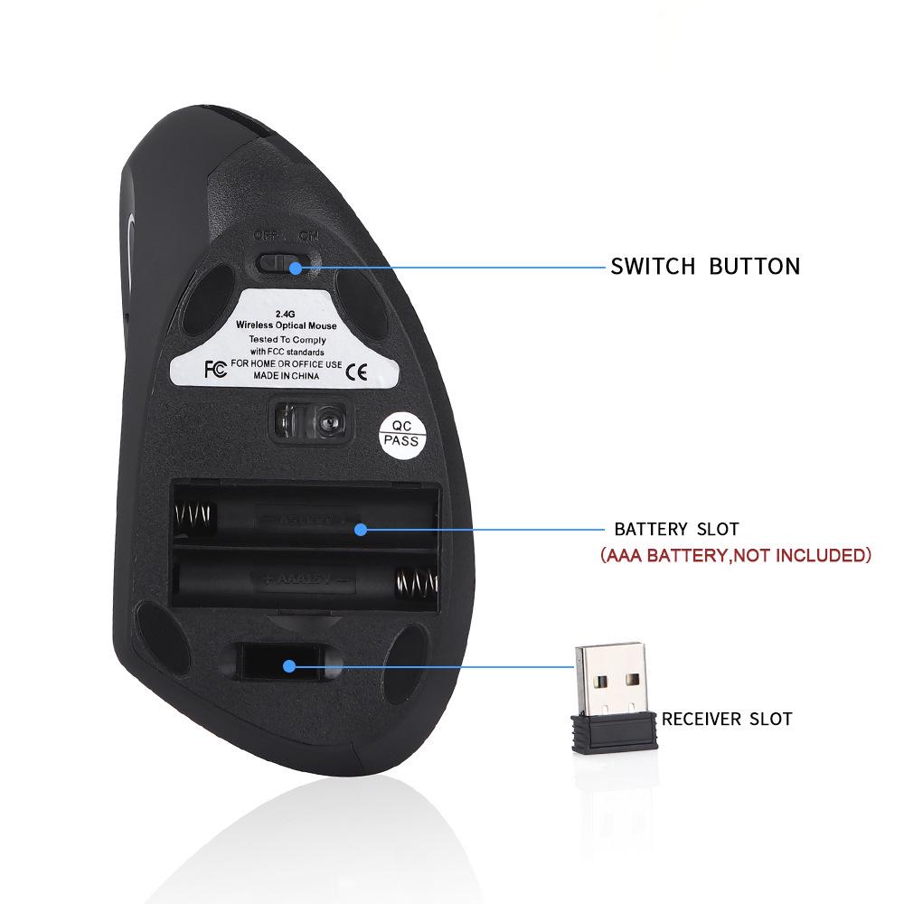 Left-Handed Ergonomic Wireless Charging Mouse - Fifth Gen