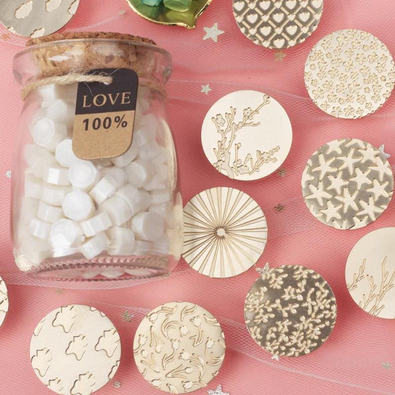 Creative Plant Flower Love Theme Fire Lacquer Seal DIY Handmade Stamp Head for Hand Account Envelope Craft Decoration