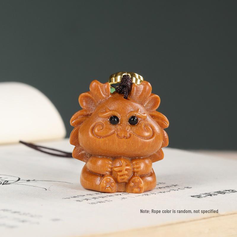 Sandalwood Zodiac Dragon Keychain Pendant for Men & Women - Year of the Dragon Ornament