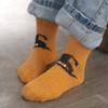 4pairs/set Soft Halloween Socks Coral Fleece Bat Ghost Mid-Calf Socks  Female