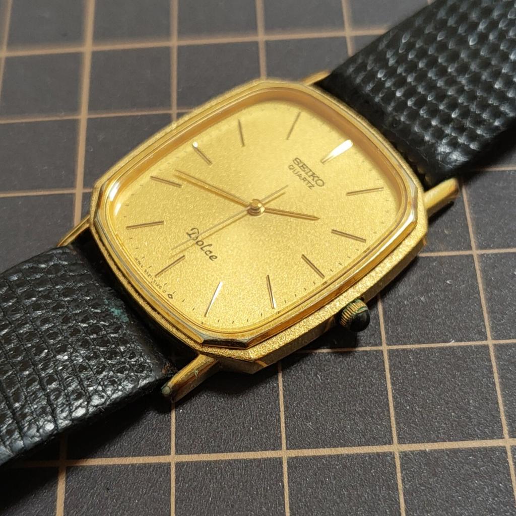 SEIKO DOLCE Quartz Vintage Gold Square Watch Code [Working Condition] 9521-5120 Men's Watch, (Management K26)