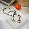 Creative Rice Beads Exaggerated Black Spider Rings Link Bracelets for Women Men Punk Hiphop Halloween Bracelets Jewelry Gift