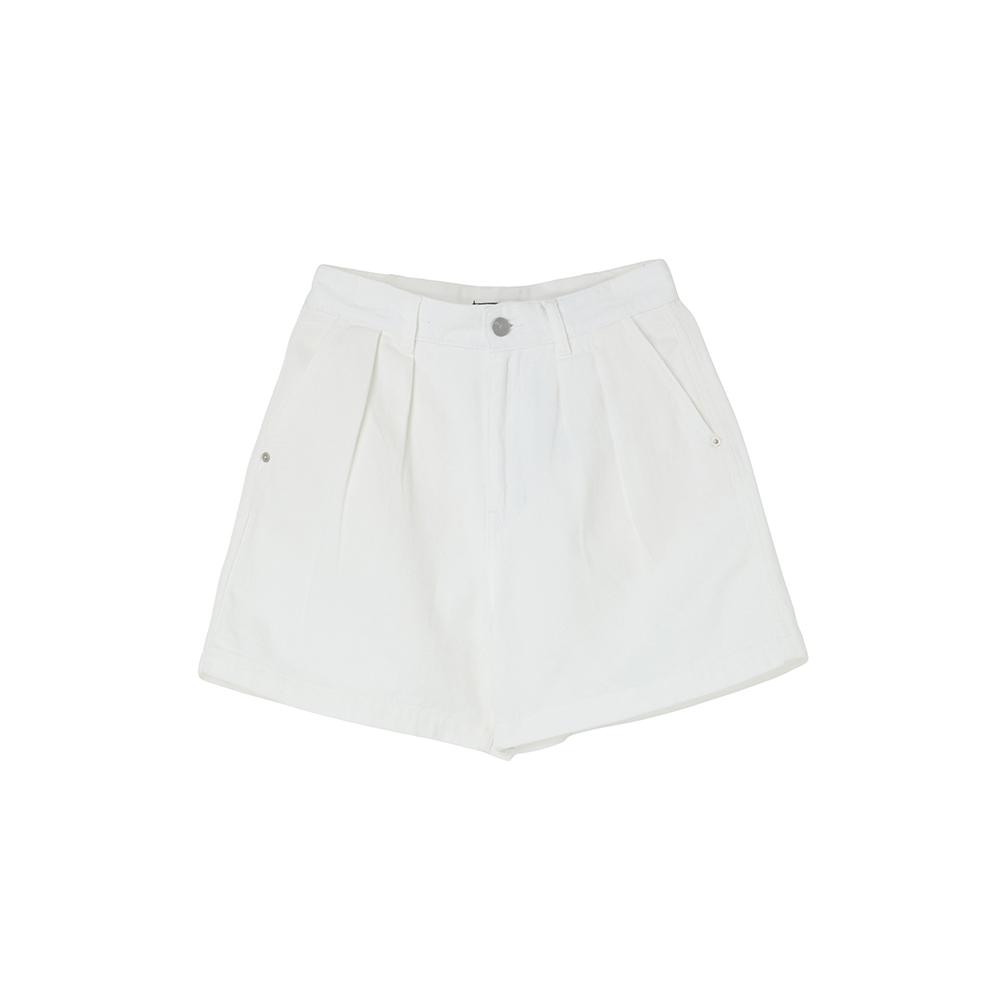 LAP Washed Double-Pleat Mini Denim Shorts As2Dp581
