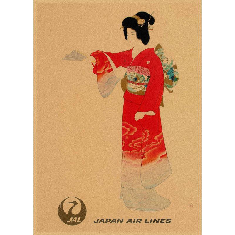 Retro Japan Reiseplakat: Sushi-Restaurant und Izakaya-Szenerie