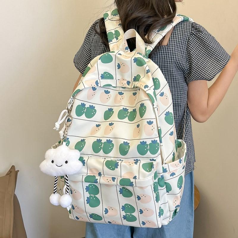 Japanese ins cute girl floral backpack Mori small fresh literary and artistic style college student class small backpack female