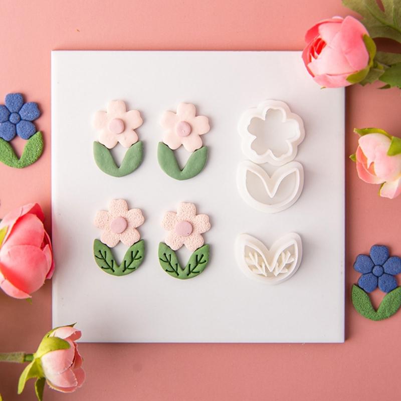 Clay Cutter Leaf Flower Shape Clay Earring Molds for Earrings Making Clay Earring Cutter Tool for Jewelry Making