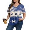 Women's Plus Size Fashionable Casual Loose-Fit Short Sleeve Elegant V Neck Blouse For Work