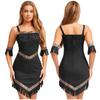 Costume Principessa Indiana Nativa da Donna 2pz Abito in Ecopelle Halloween Cosplay Pocahontas Uomo delle Caverne Principessa Selvaggia Abito con Frange