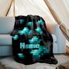 Personalized Custom Name Blanket - Minecraft Print Design,Blanket for Sofa,Bed,Travel,Camping - Soft and Warm, Great Gift