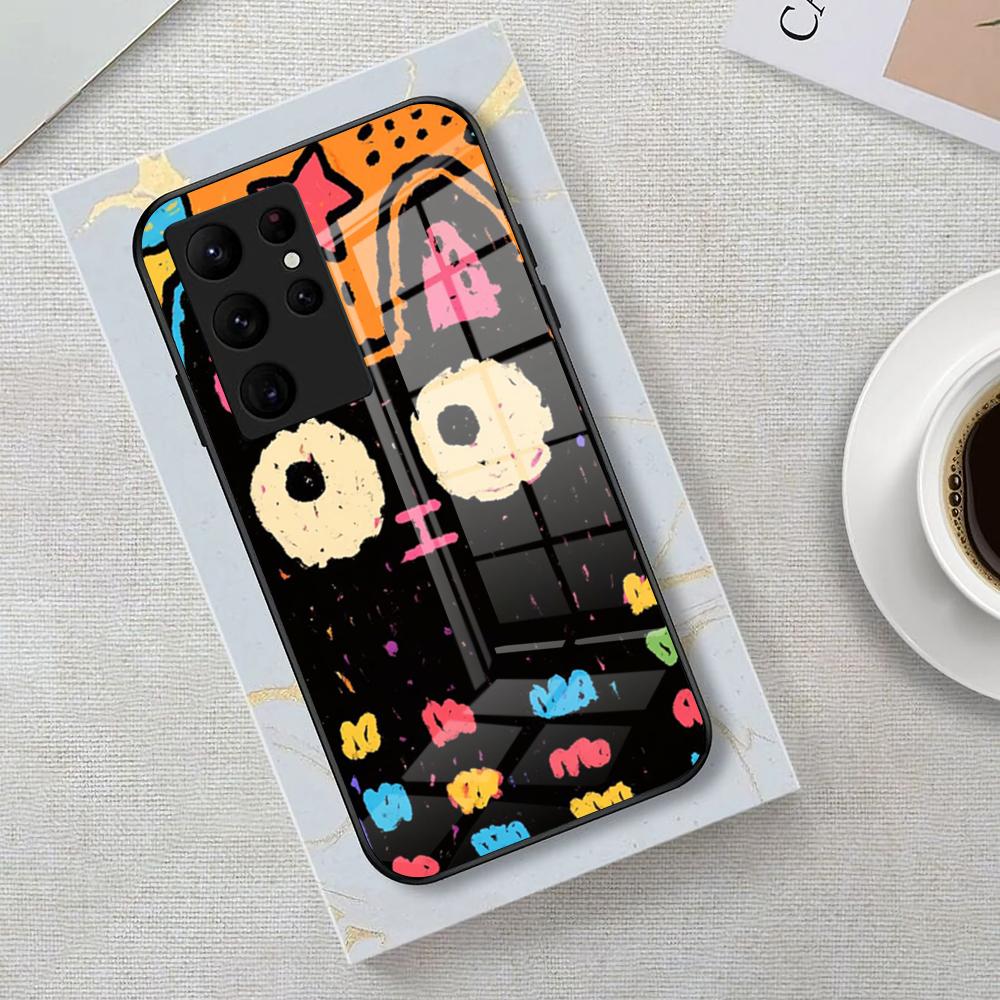 Cats Gathering Crayon Phone Case For Samsung S25 Edge Ultra 23 22 21 20 Ultra Plus S24 Fe A54 53 25 Glass Cover