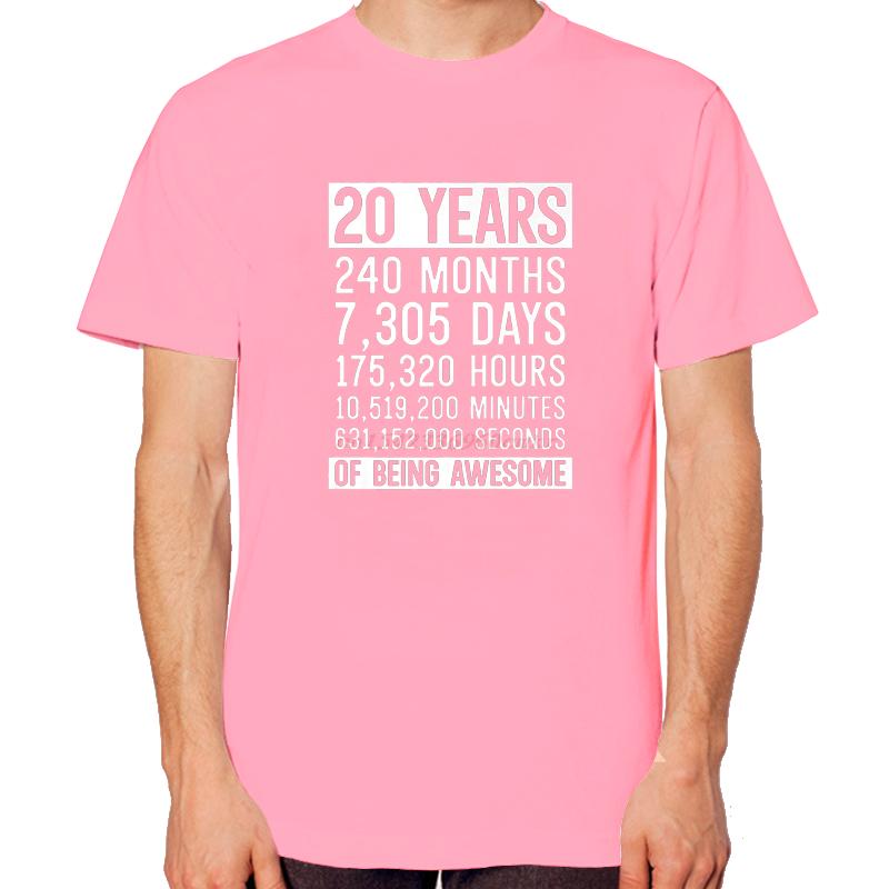 Unisex 20th Birthday Graphic Tshirt Fashion Summer Cotton Print Top For Unisex And Unisex