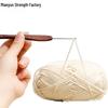 Blood Sandalwood Handle Crochet Hook - Non-slip Handmade Micro Needle for Yarn and Knitting with Safety Pin