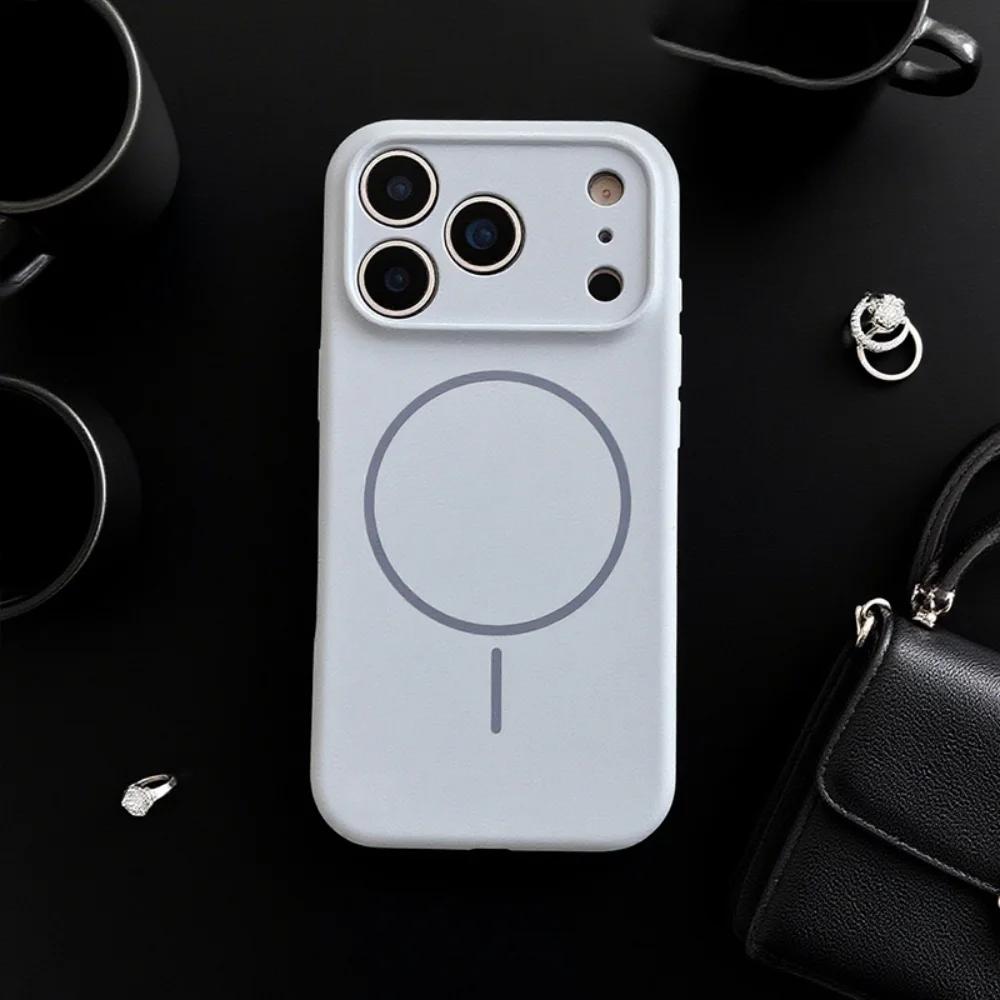 Phone Case For iPhone 17 Pro Max Air 16 15 Plus 14 13 12 Phone Magsafe Magnetic Wireless Charging Liquid Silicone Protect Cover