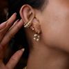 Yori Personalized Imitation Pearl Three Layer Ear Clip for Women Golden 18K Plated Stainless Steel Fashion Holiday Jewelry Gift