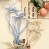 Cloth Bowknot Hair Tie Balletcore Y2k Hair Tie Trendy Long Ribbon Hair Clip  Headdress