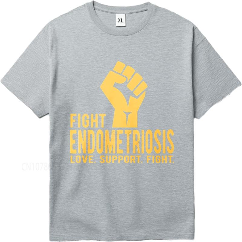Vintage summer Boys tshirt Fight Endometriosis Love Support Fight Short Sleeve Printed Oneck Teeshirt cotton teeshirt for him