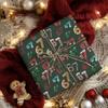 Santa Claus Wrapping Paper Premium Decorative Packing Paper Christmas Paper Flat Fold For Holidays Christmas Birthdays