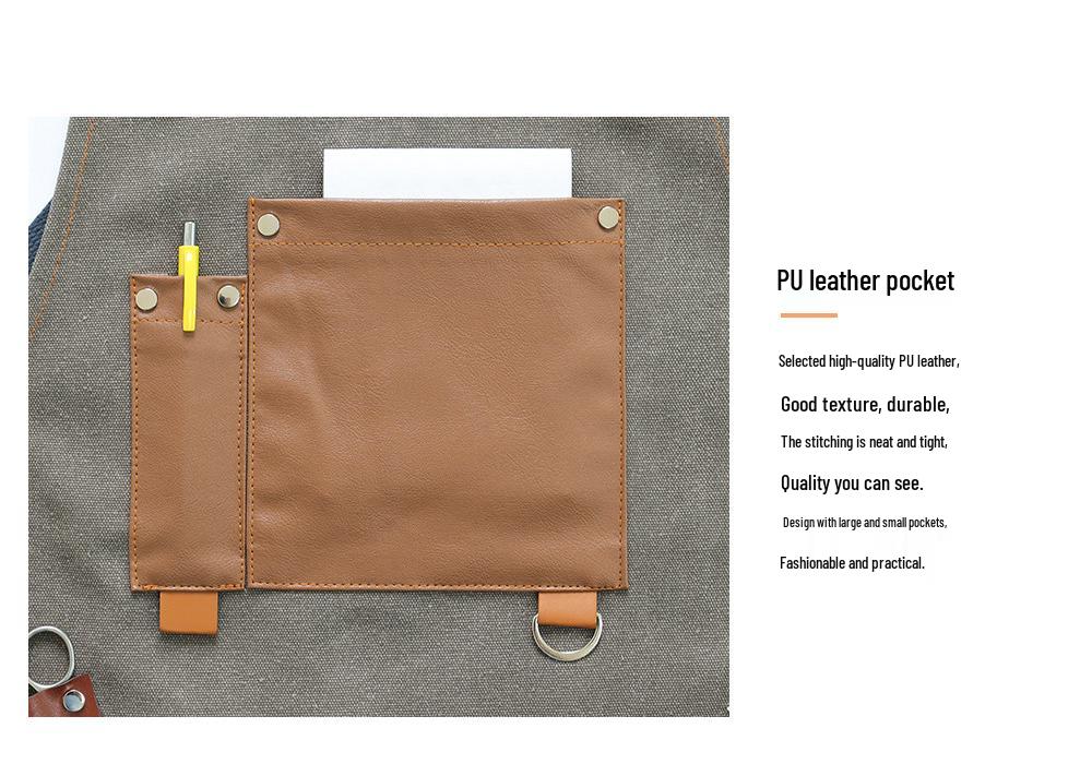 Multifunctional Color Block Canvas Apron for Barber, Barista & Baker - Custom Waist Apron