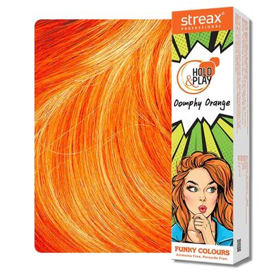 Professional Hold & Play Funky Colour Oomphy Orange Semi Permanent Hair Colour 100g Vibrant Look