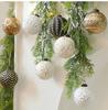 12Pcs 8cm Vintage Christmas Ball Christmas Hanging Decorations Xmas Tree Pendants Plastic Christmas Ornaments Ball New Year