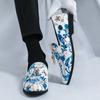 Men's shoes large size fashion fringed foot casual shoes men's Chinese style printed loafers small leather shoes men