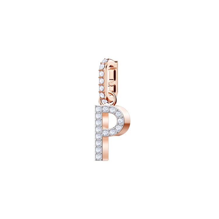 Swarovski Remix Versatile Letter P Pendant Unisex Jewelry 5437625 Rose Gold,F