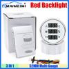 Multifunctional 2"52MM Gauge Digital Water Temperature+Fuel Level Gauge+Voltage with Alarm Red Light for Marine Boat Yacht Car