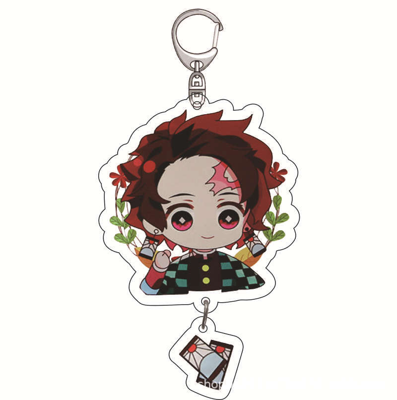 Demon Slayer Keychain Anime Acrylic Backpack Charm Tanjiro Kamado Nezuko Zenitsu Agatsuma Cartoon Accessories Designed for Fans