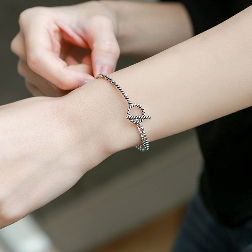 

J.Lauren 01B0712 Toggle Bar Chain Sterling Silver Bracelet