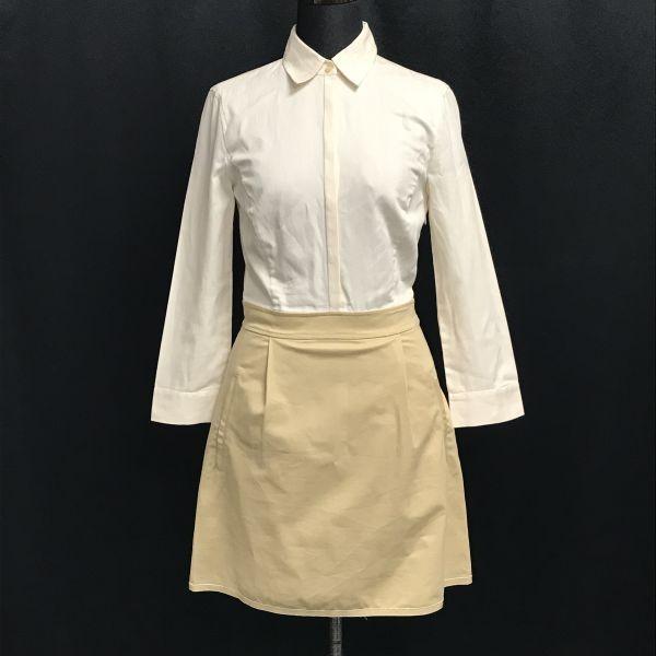 

New with Defect Armani Exchange Long Sleeve Shirt Dress P0 S-M Beige Official Tag cBH613