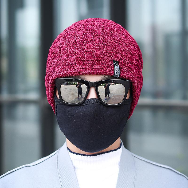 Winter Hats for Men Thick Warm Beanies Solid Cap Autumn Chenille Beanie Cotton Outdoor Cycling Windproof Cap Bonnet Casual Hat