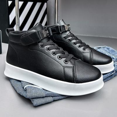 Scarpe da Skateboard da Uomo Moda Scarpe Casual in Pelle Sneakers Alte Stivaletti con Suola Spessa Scarpe da Uomo di Design Zapatillas Hombre
