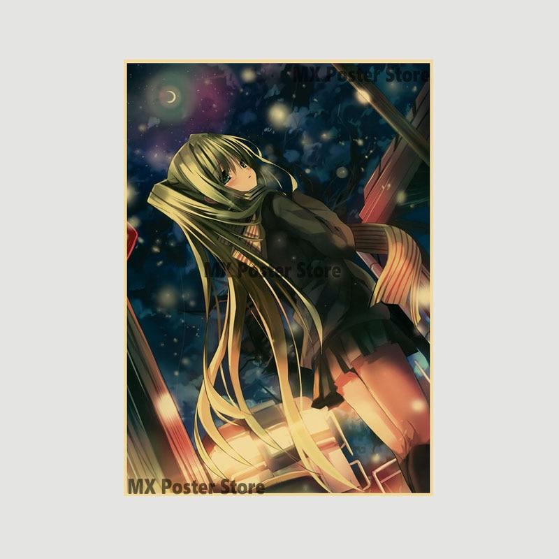 

Аниме идол мультфильм певец Мику плакат HD печать крафт-бумага ретро настенные художественные фотографии спальня декоративная живопись домашний декор подарки 42x30cm