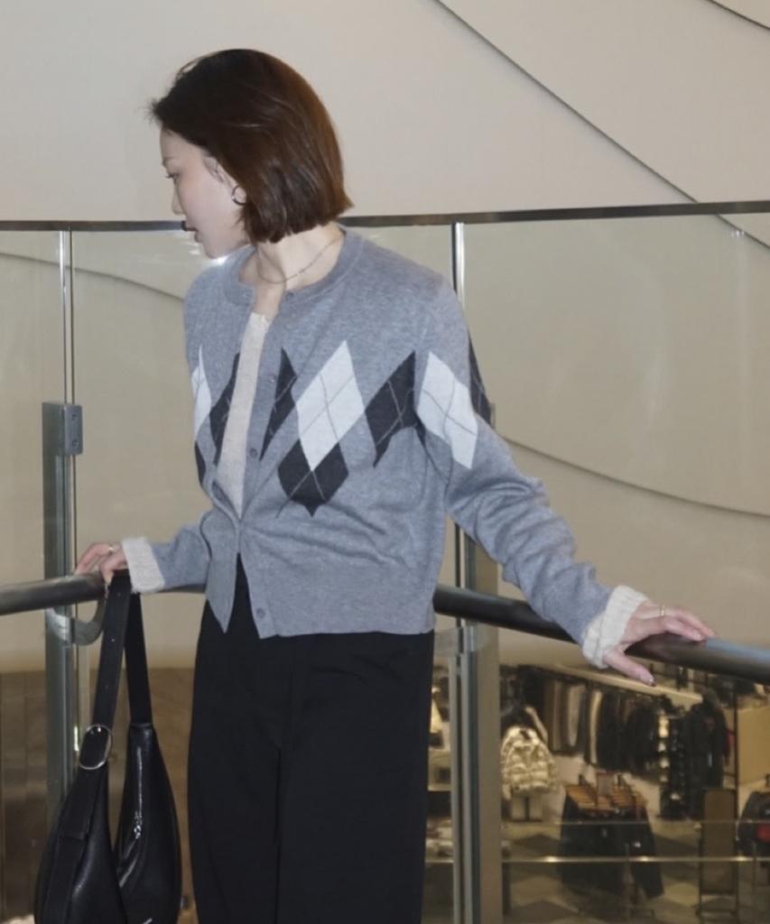 JUCYJUDY Wool Blend Argyle Knit Cardigan Jzkt621D