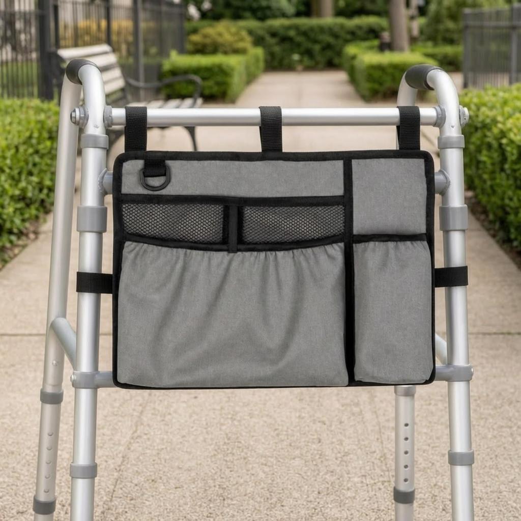 Mobility Aid Bag Robust Organizer Adjustable for Wheelchair