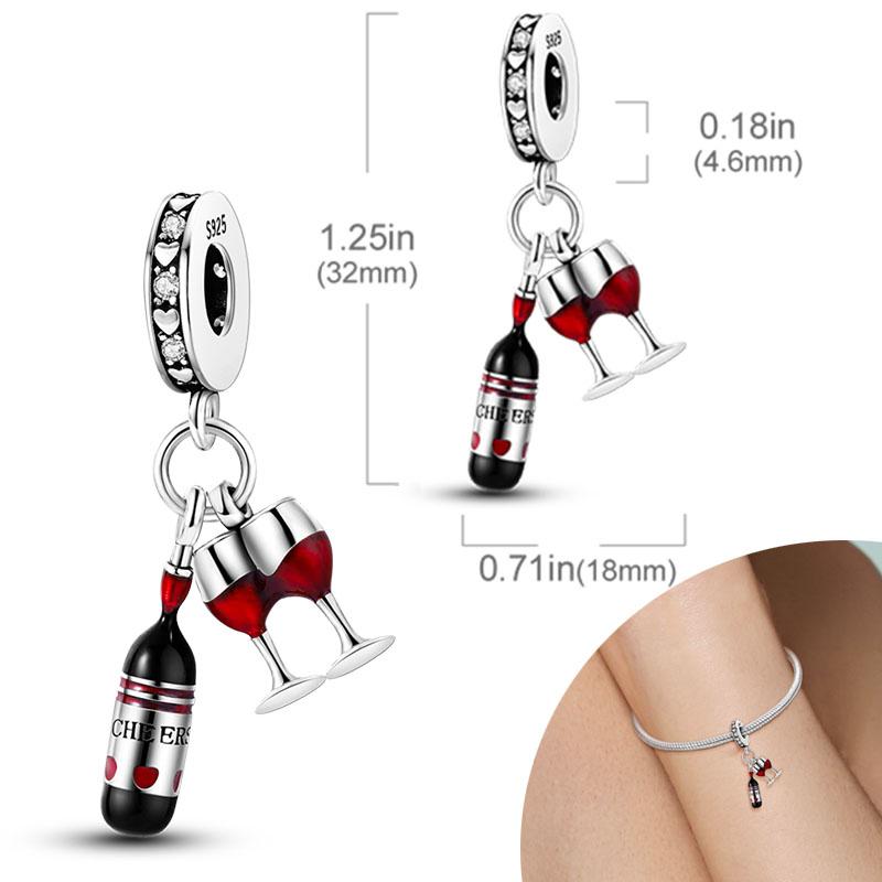 New Copper Plated Red Charms Beads Coffee Cherry Charm Pendant Fit Original Bracelet Diy Women Jewelry Accessories