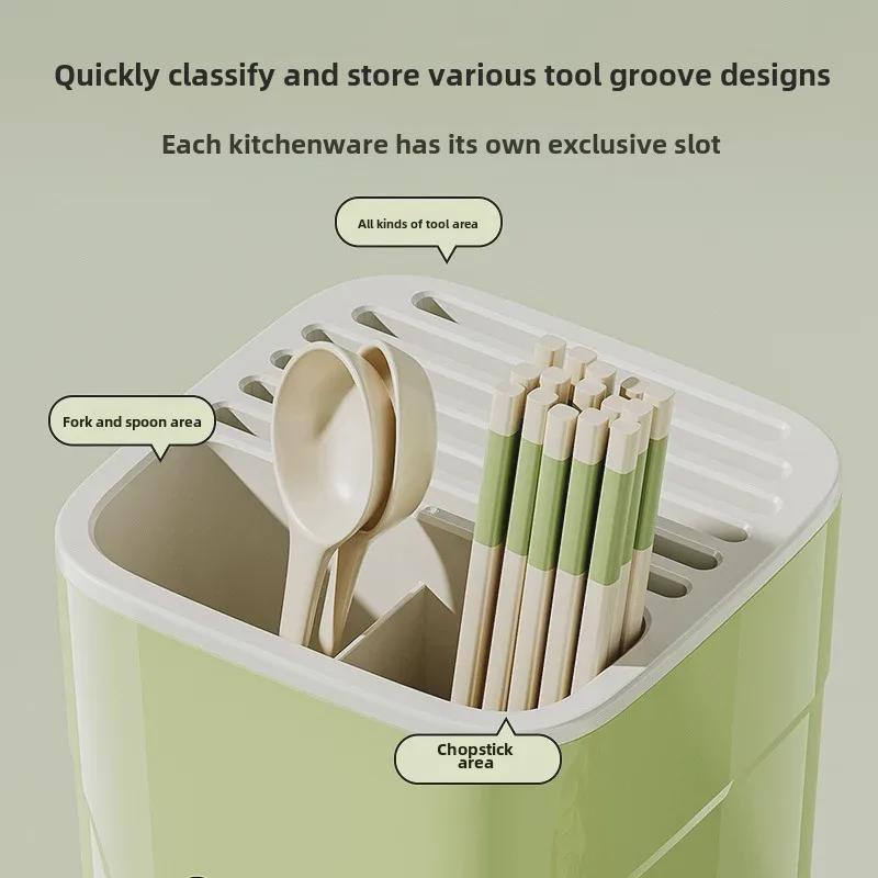 Multifunctional Kitchen Knife and Utensil Storage Rack