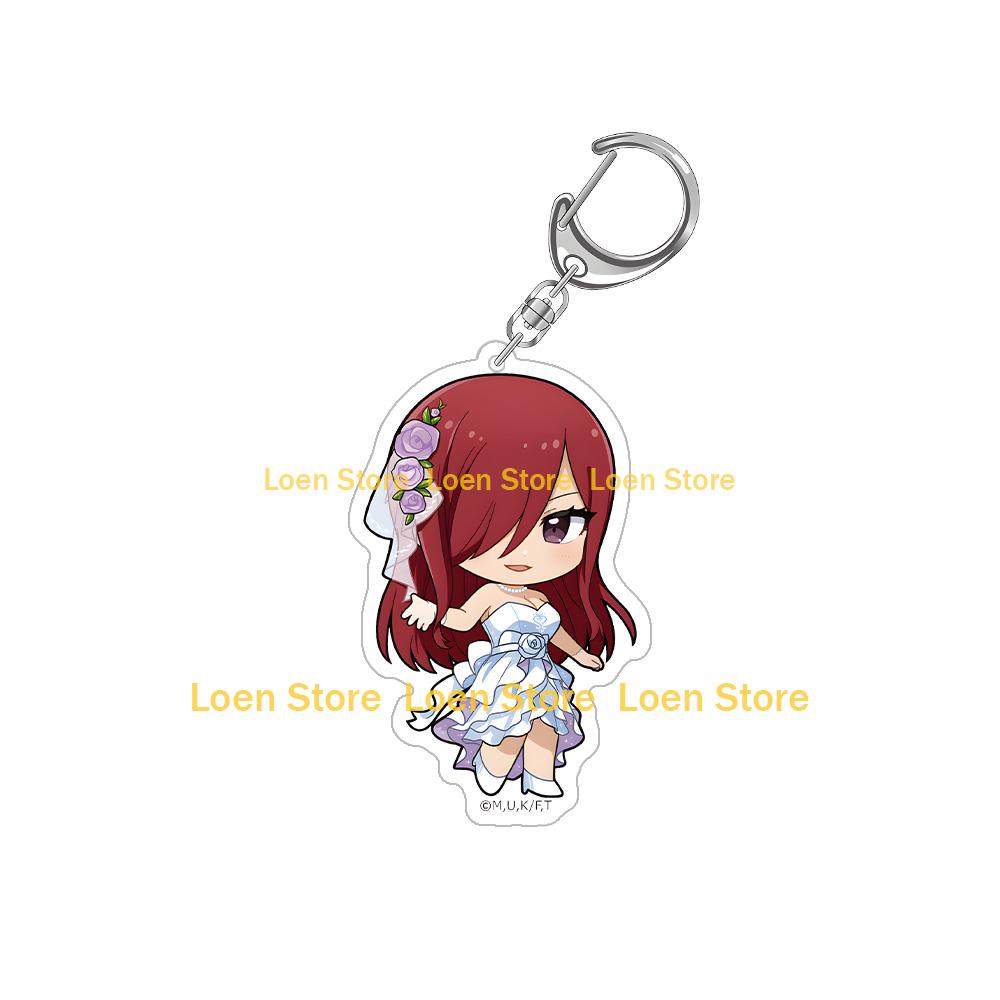 FAIRY TAIL 100 Years Quest Dress-up Natsu Dragneel Lucy Heartfilia Erza Scarlet Gray Fullbuster Chibi Anime Acrylic Keychain Toy